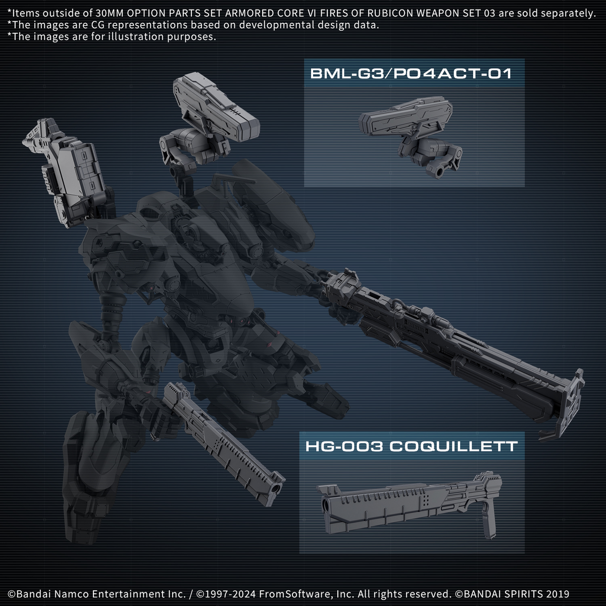 BANDAI Hobby 30MM OPTION PARTS SET ARMORED CORE Ⅵ FIRES OF RUBICON WEAPON SET 03