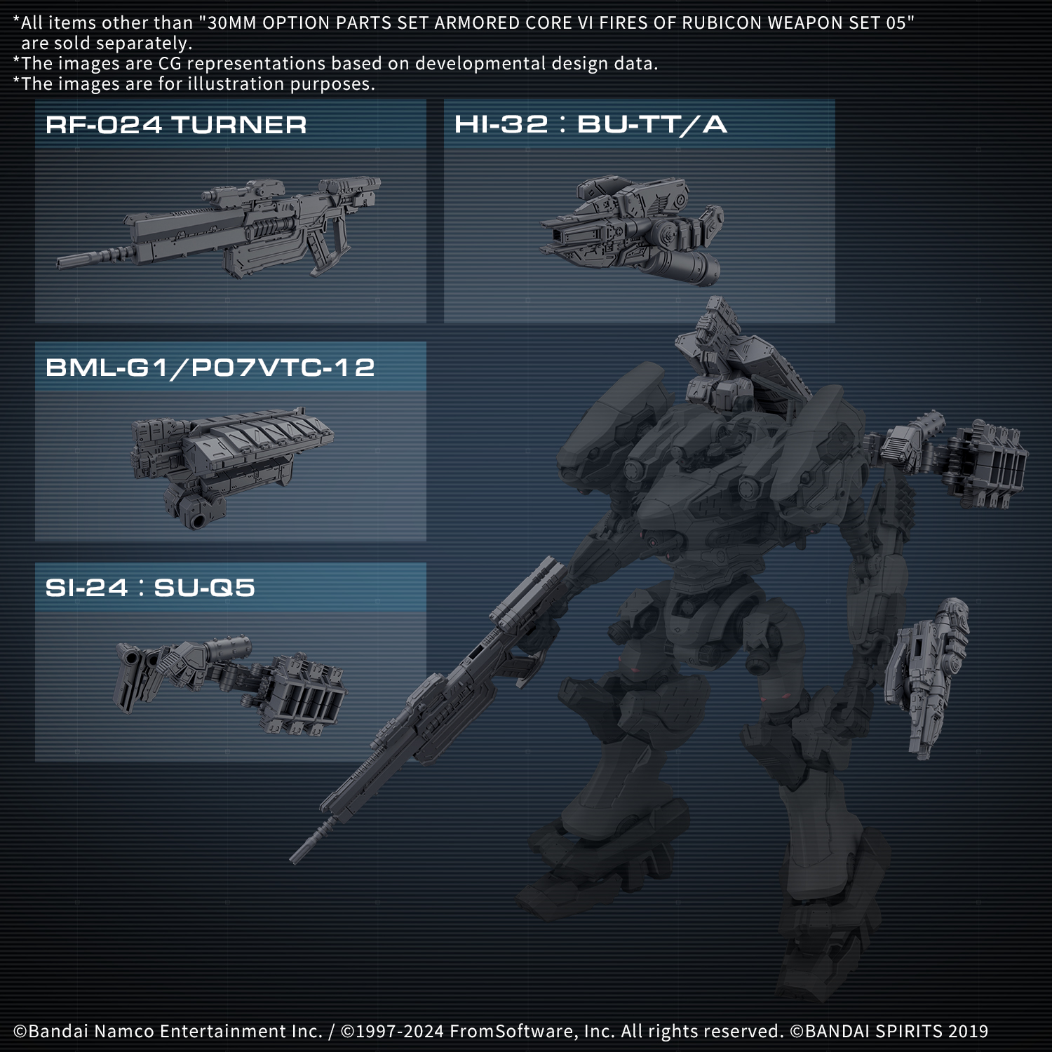 30MM OPTION PARTS SET ARMORED CORE Ⅵ FIRES OF RUBICON WEAPON SET 05
