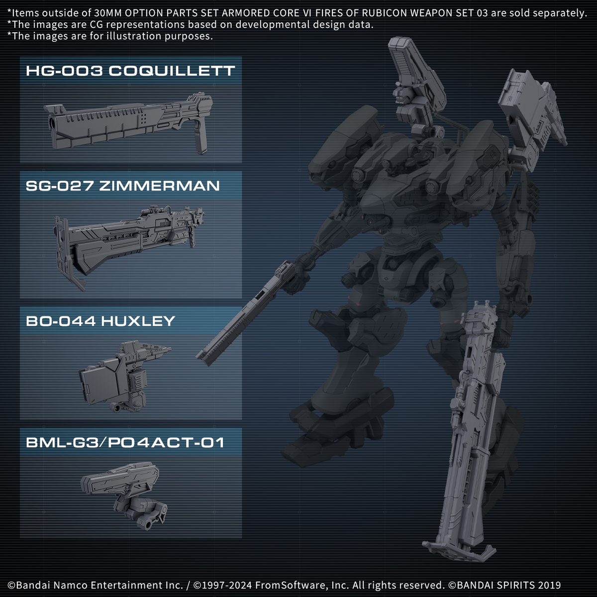 BANDAI Hobby 30MM OPTION PARTS SET ARMORED CORE Ⅵ FIRES OF RUBICON WEAPON SET 03
