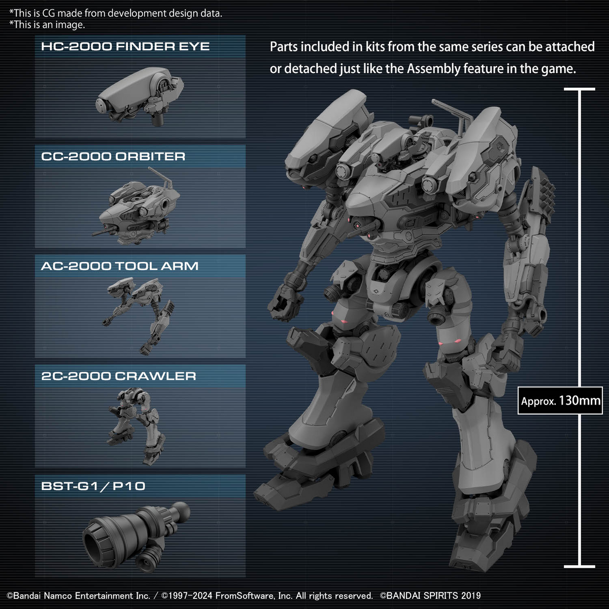 30MM ARMORED CORE Ⅵ FIRES OF RUBICON RaD CC-2000 Orbiter Model Kit
