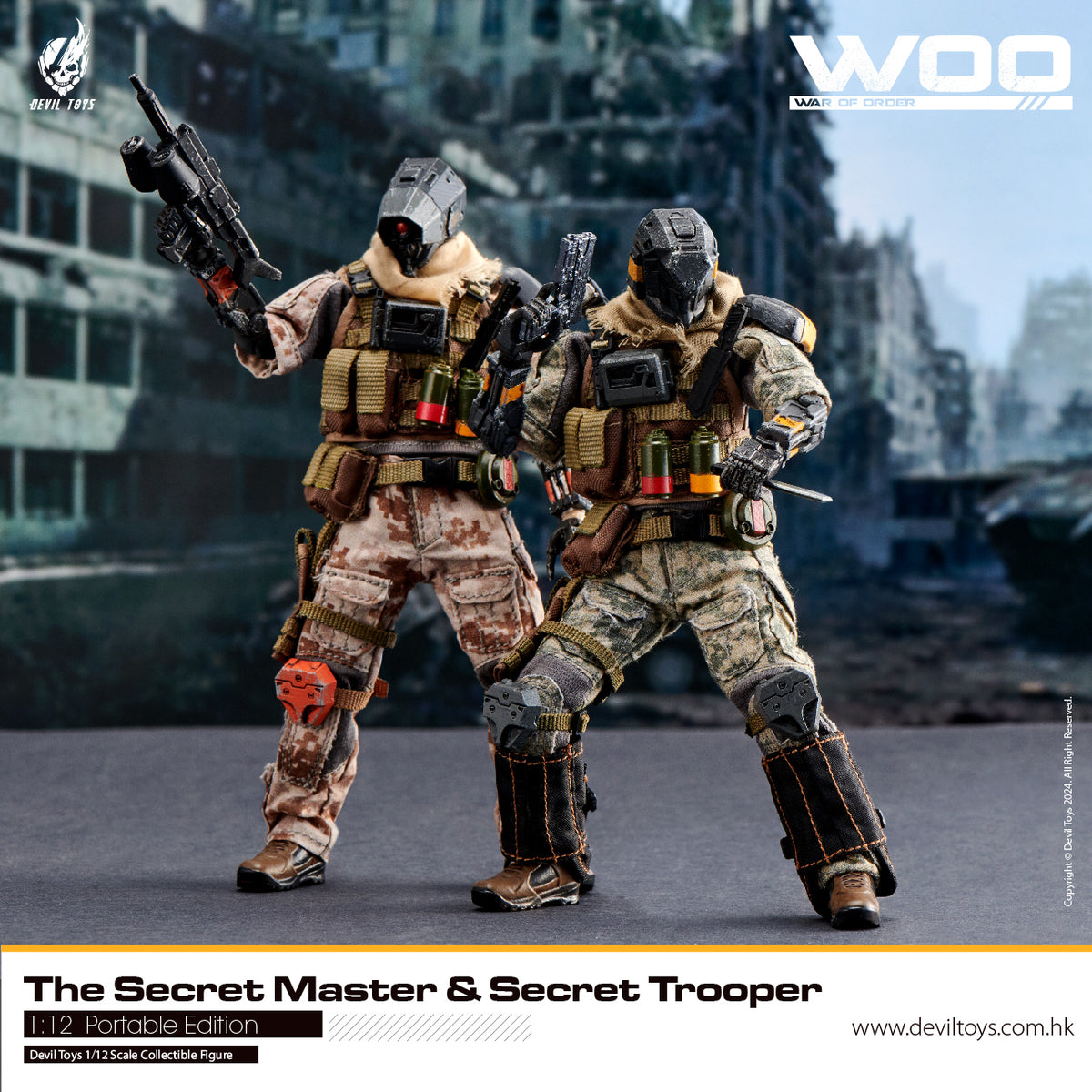 Secret Master (OG) and Secret Trooper (Sand Viper) 1:12 collectible figures by Devil Toys