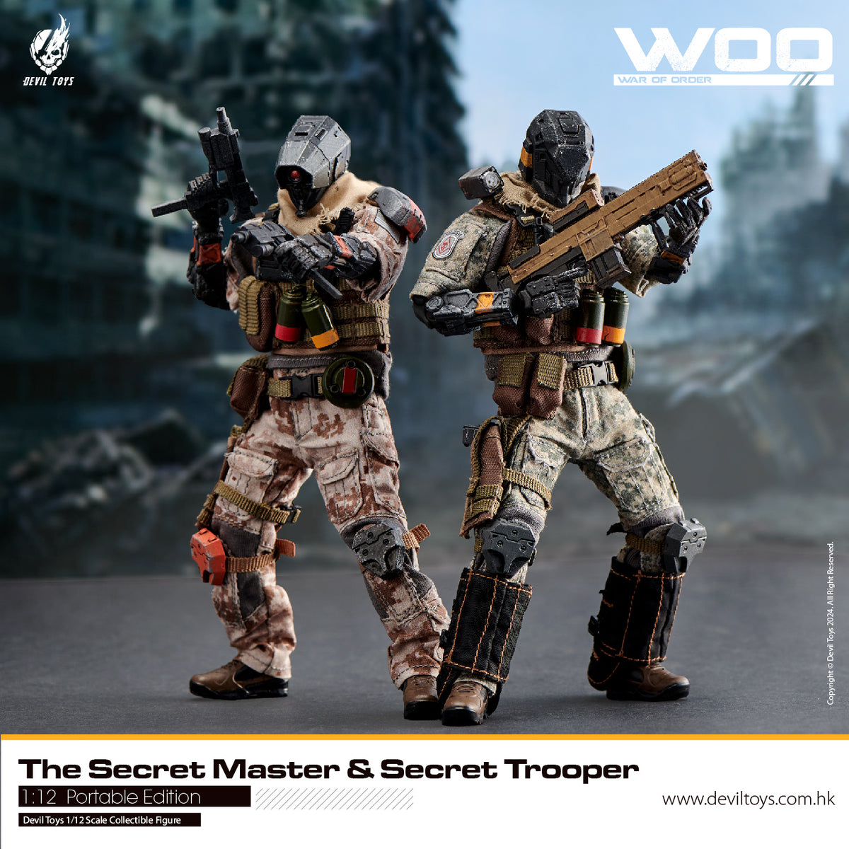 Secret Master (OG) and Secret Trooper (Sand Viper) 1:12 collectible figures by Devil Toys