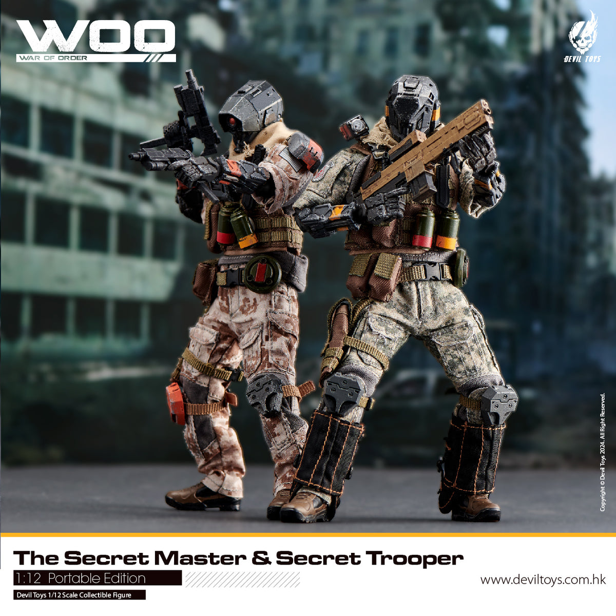 Secret Master (OG) and Secret Trooper (Sand Viper) 1:12 collectible figures by Devil Toys