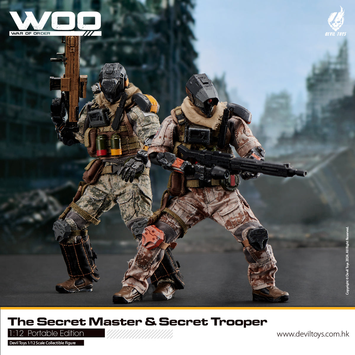 Secret Master (OG) and Secret Trooper (Sand Viper) 1:12 collectible figures by Devil Toys