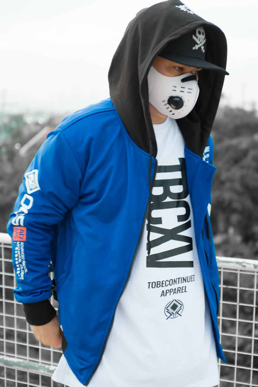 OG BLUE CARBINE Blue Bomber Jacket by CHKDSK x Flipeye X Quiccs