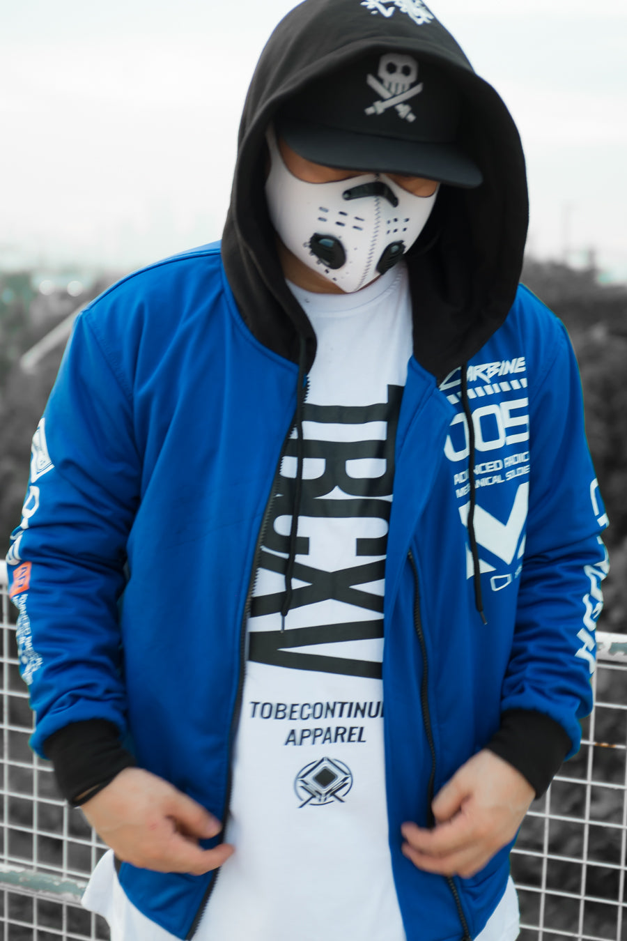 OG BLUE CARBINE Blue Bomber Jacket by CHKDSK x Flipeye X Quiccs