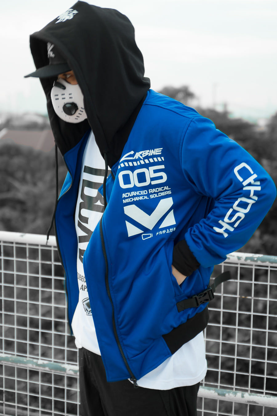 OG BLUE CARBINE Blue Bomber Jacket by CHKDSK x Flipeye X Quiccs