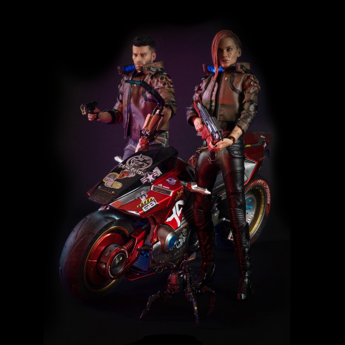 Cyberpunk 2077 1/6 V Figures and Yaiba Kusanagi Motorcycle by Pure Arts