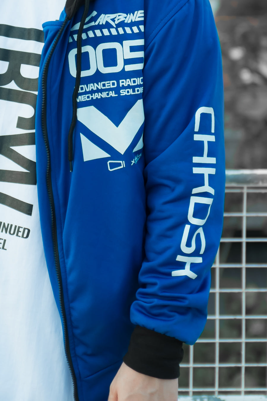 OG BLUE CARBINE Blue Bomber Jacket by CHKDSK x Flipeye X Quiccs