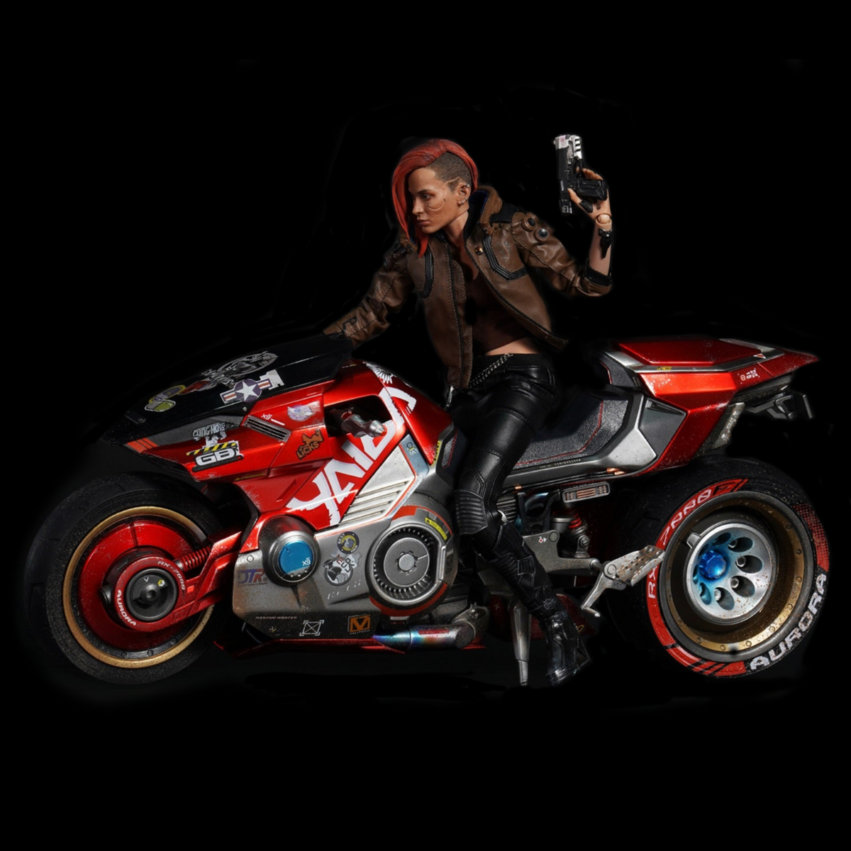 Cyberpunk 2077 1/6 V Figures and Yaiba Kusanagi Motorcycle by Pure Arts