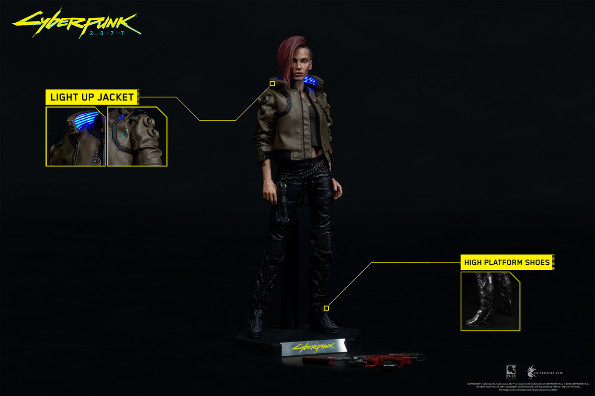 Cyberpunk 2077 1/6 V Figures and Yaiba Kusanagi Motorcycle by Pure Arts