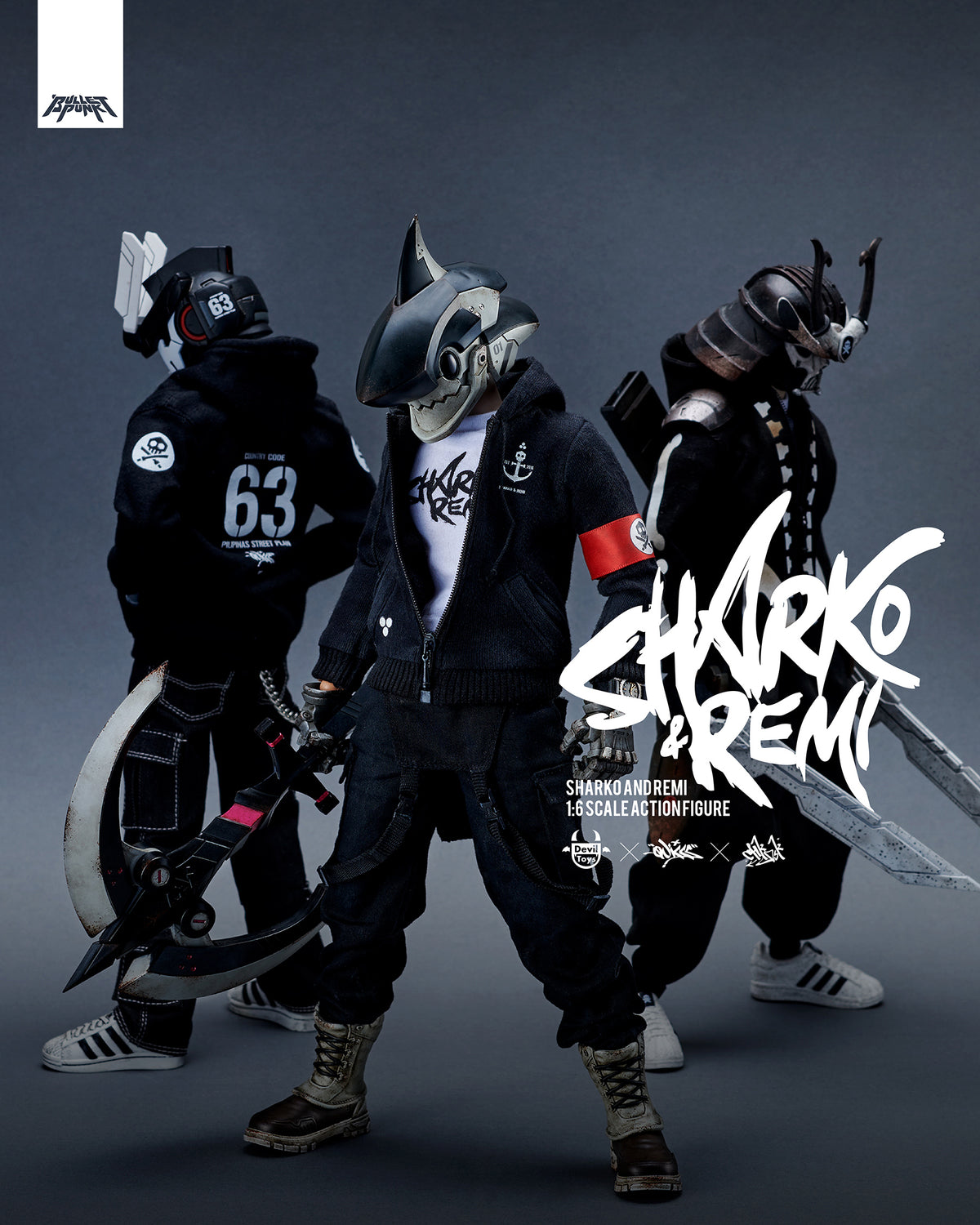 SHARKO &amp; REMI 1/6 SCALE FIGURES(Fortress Black) By Quiccs x CHKDSK x Devil Toys
